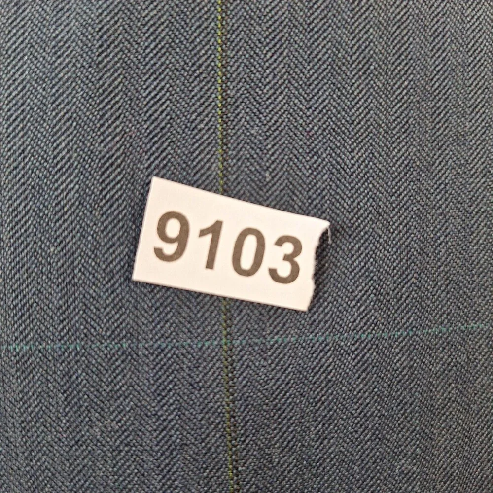 Vintage Christian Dior Suit Jacket Mens 44 Blue Herringbone Ventless 2 Btn